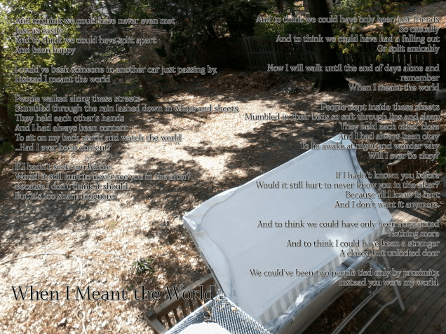 When I Meant the World